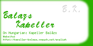 balazs kapeller business card
