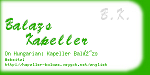 balazs kapeller business card